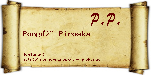 Pongó Piroska névjegykártya